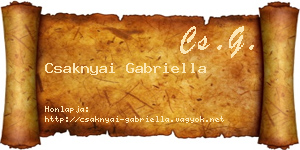 Csaknyai Gabriella névjegykártya